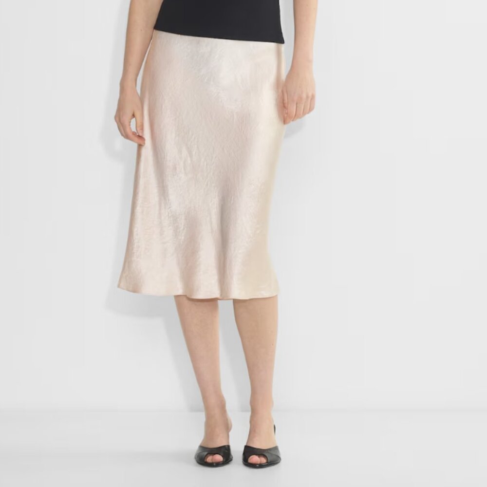 Aritzia Babaton Satin Slip Midi Skirt
